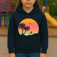Surfing Into The Sunset Kids Hoodie thumb 3
