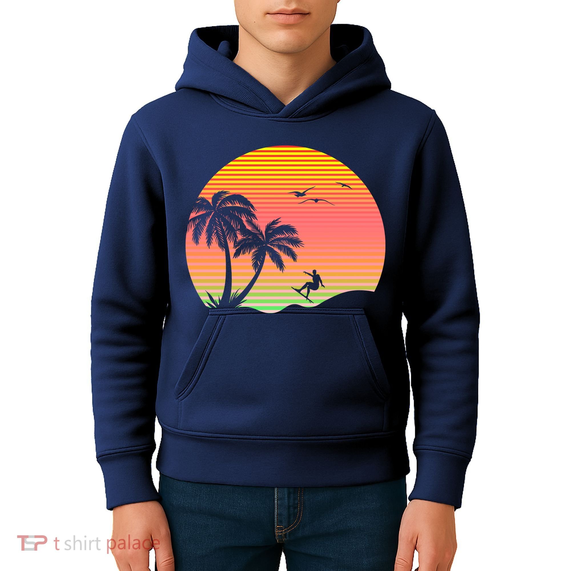 Surfing Into The Sunset Kids Hoodie