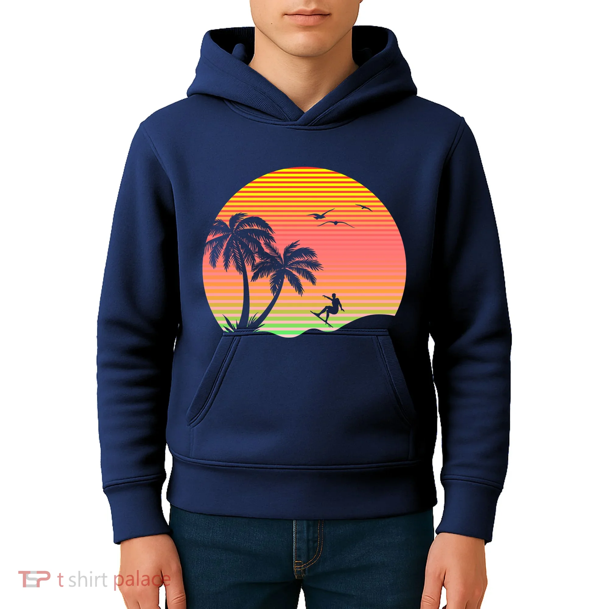 Surfing Into The Sunset Kids Hoodie