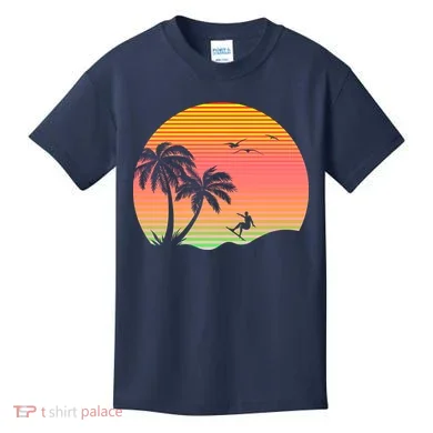 Surfing Into The Sunset Kids T-Shirt