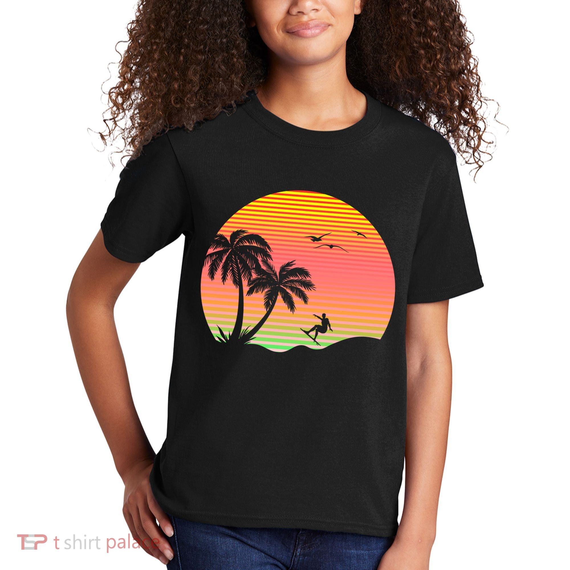 Surfing Into The Sunset Kids T-Shirt