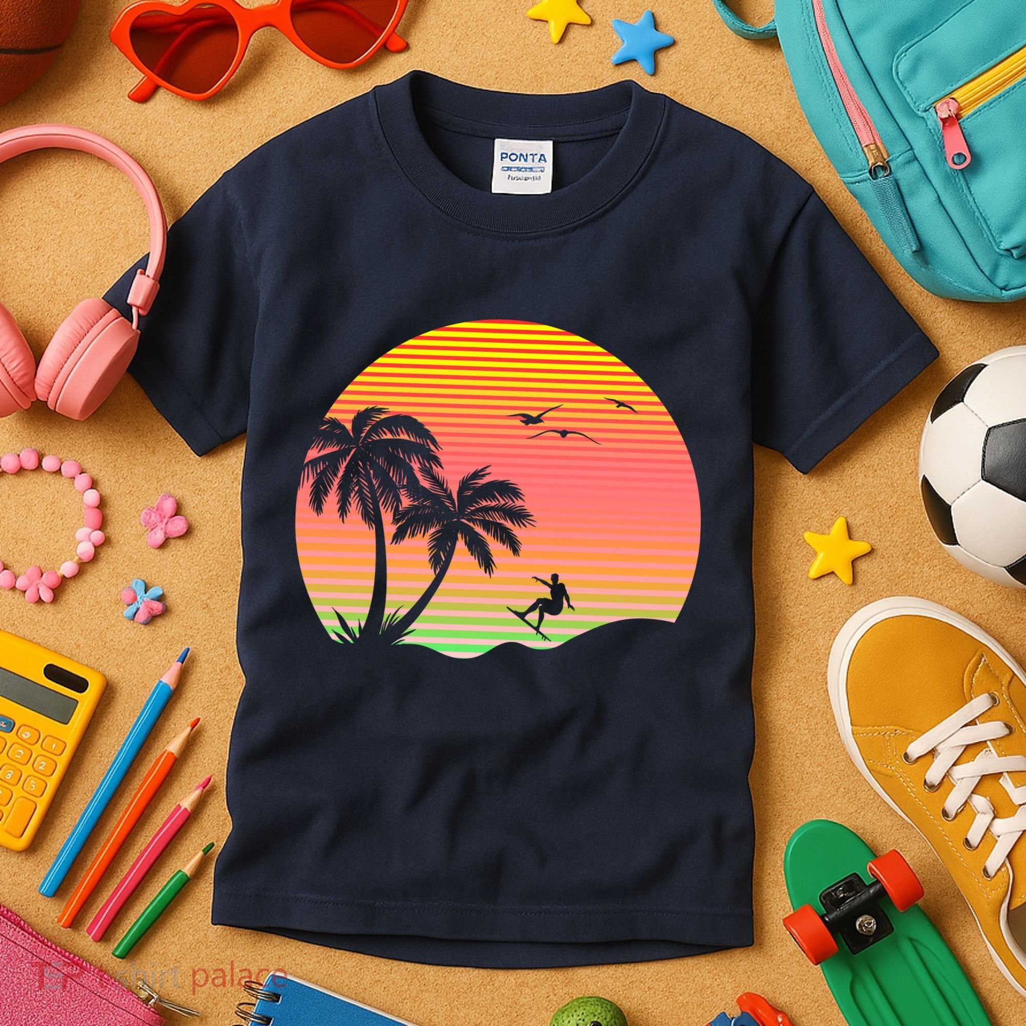 Surfing Into The Sunset Kids T-Shirt
