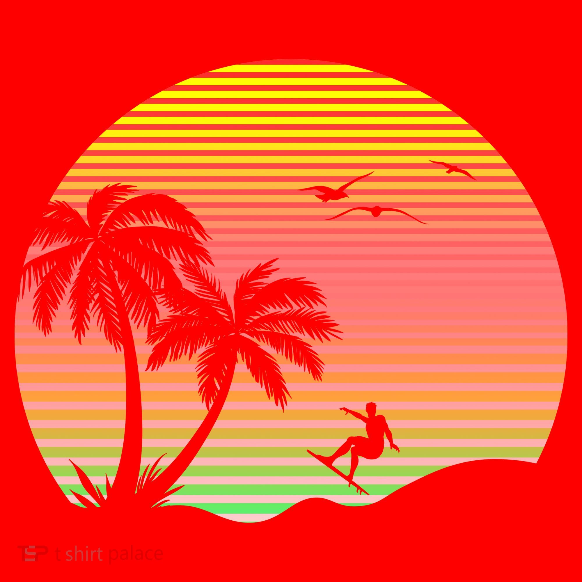 Surfing Into The Sunset Santa Hat