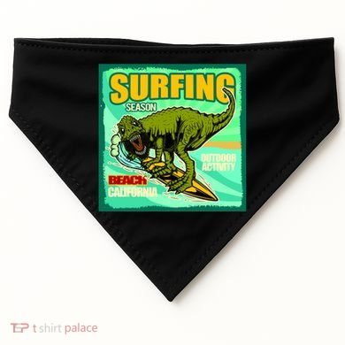 Surfing T-Rex USA-Made Doggie Bandana