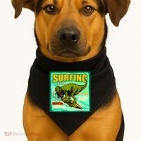 Surfing T-Rex USA-Made Doggie Bandana thumb 1