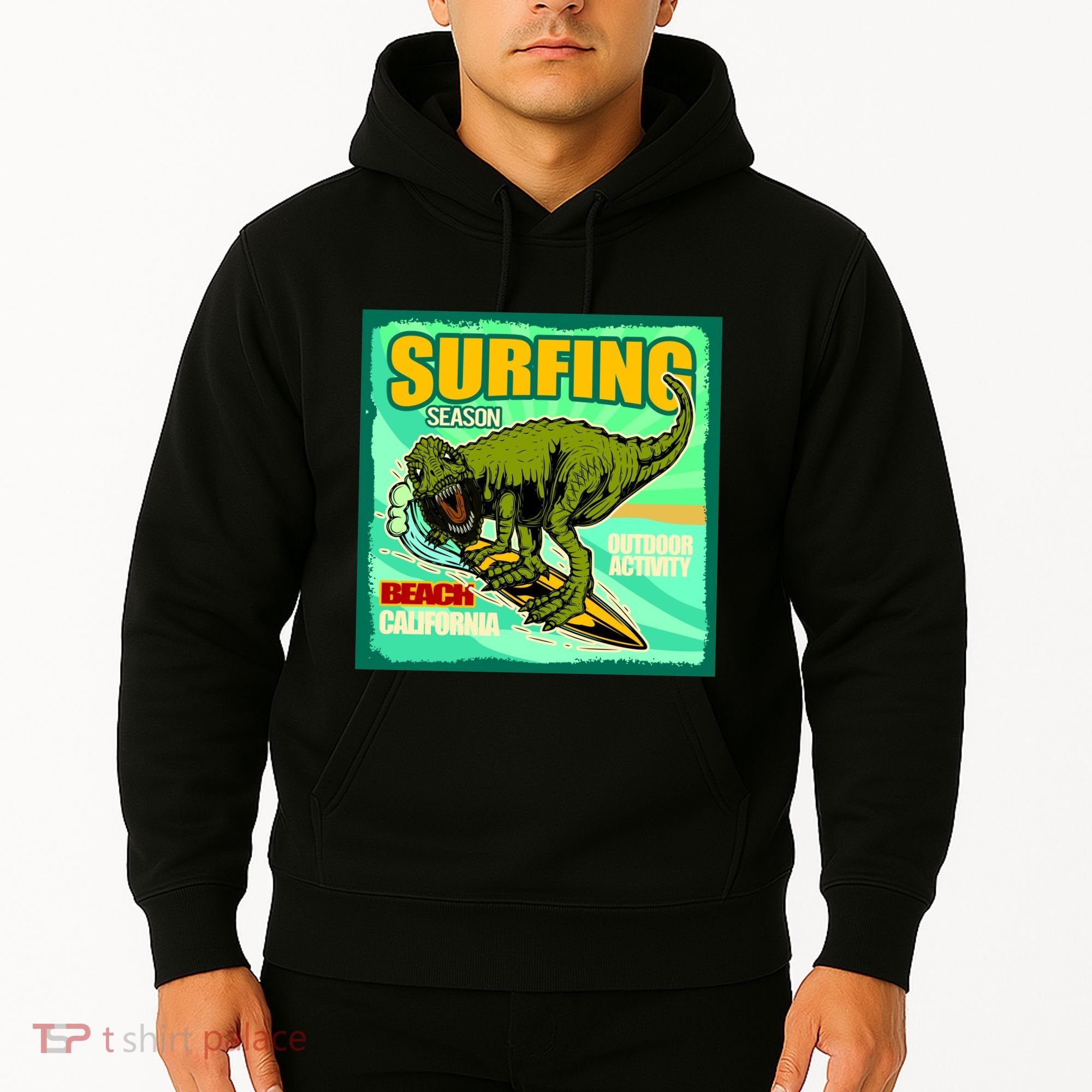 Surfing T-Rex Hoodie