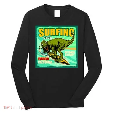 Surfing T-Rex Long Sleeve Shirt