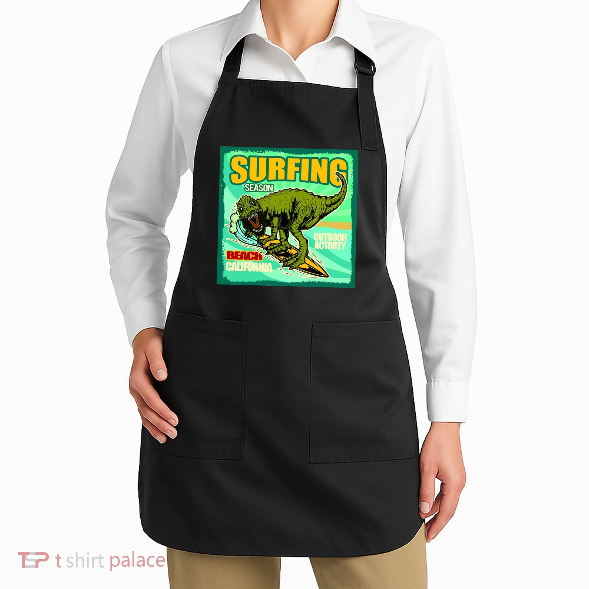 Surfing T-Rex Apron