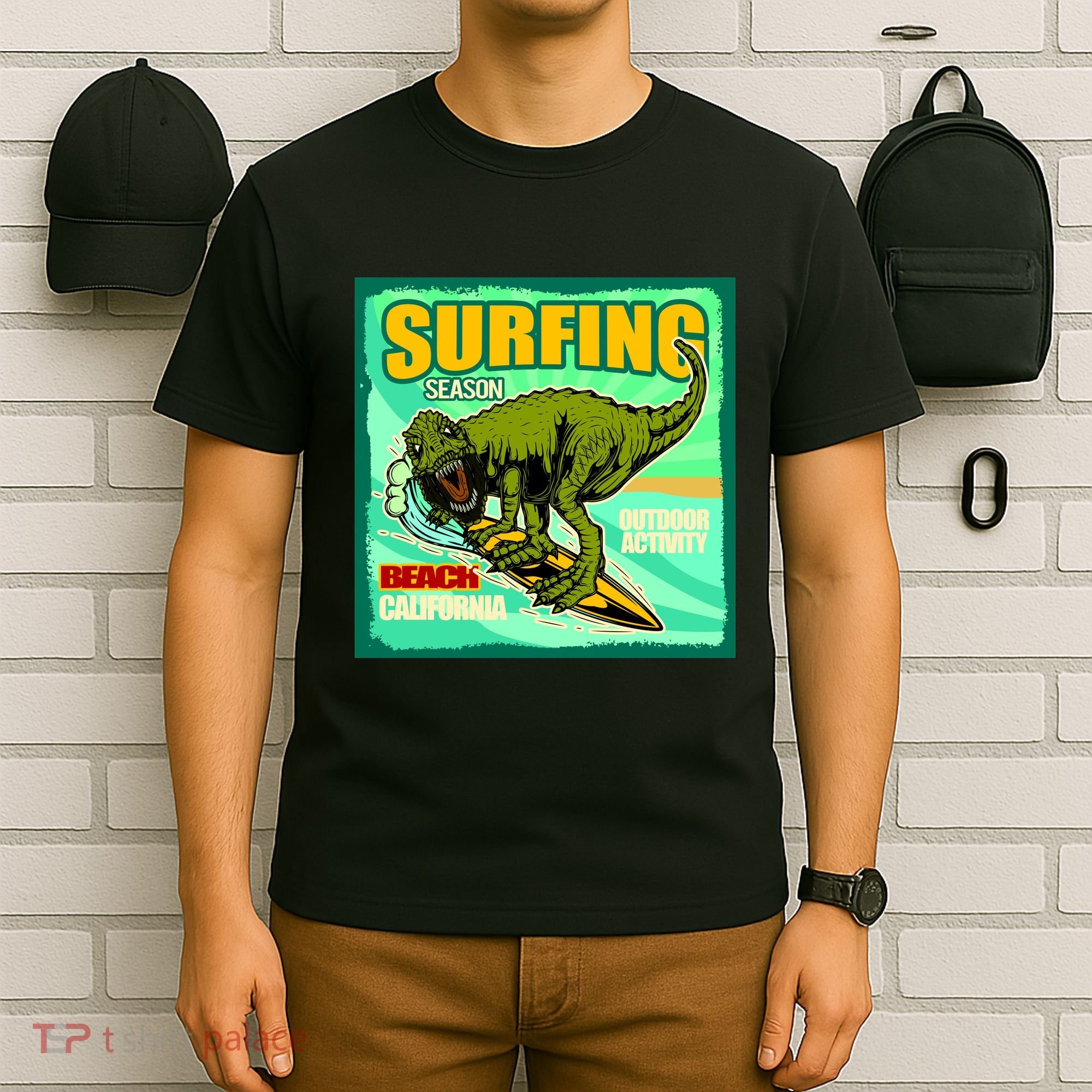 Surfing T-Rex T-Shirt