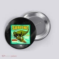 Surfing T-Rex Button thumb 0