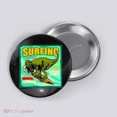 Surfing T-Rex Button