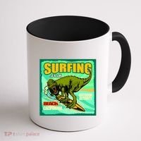 Surfing T-Rex Coffee Mug thumb 1