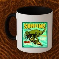 Surfing T-Rex Coffee Mug thumb 2