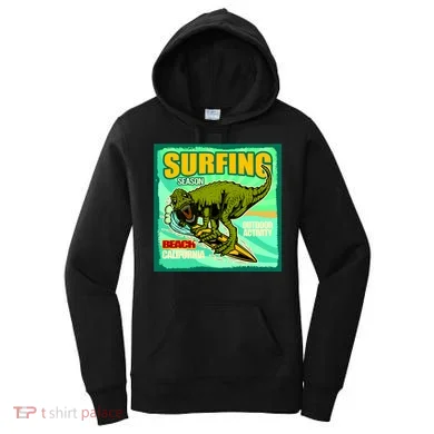 Surfing T-Rex Women's Hoodie
