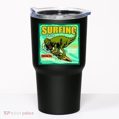 Surfing T-Rex Tumbler