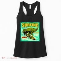 Surfing T-Rex Women's Tank Top thumb 0