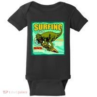 Surfing T-Rex Baby Bodysuit thumb 0