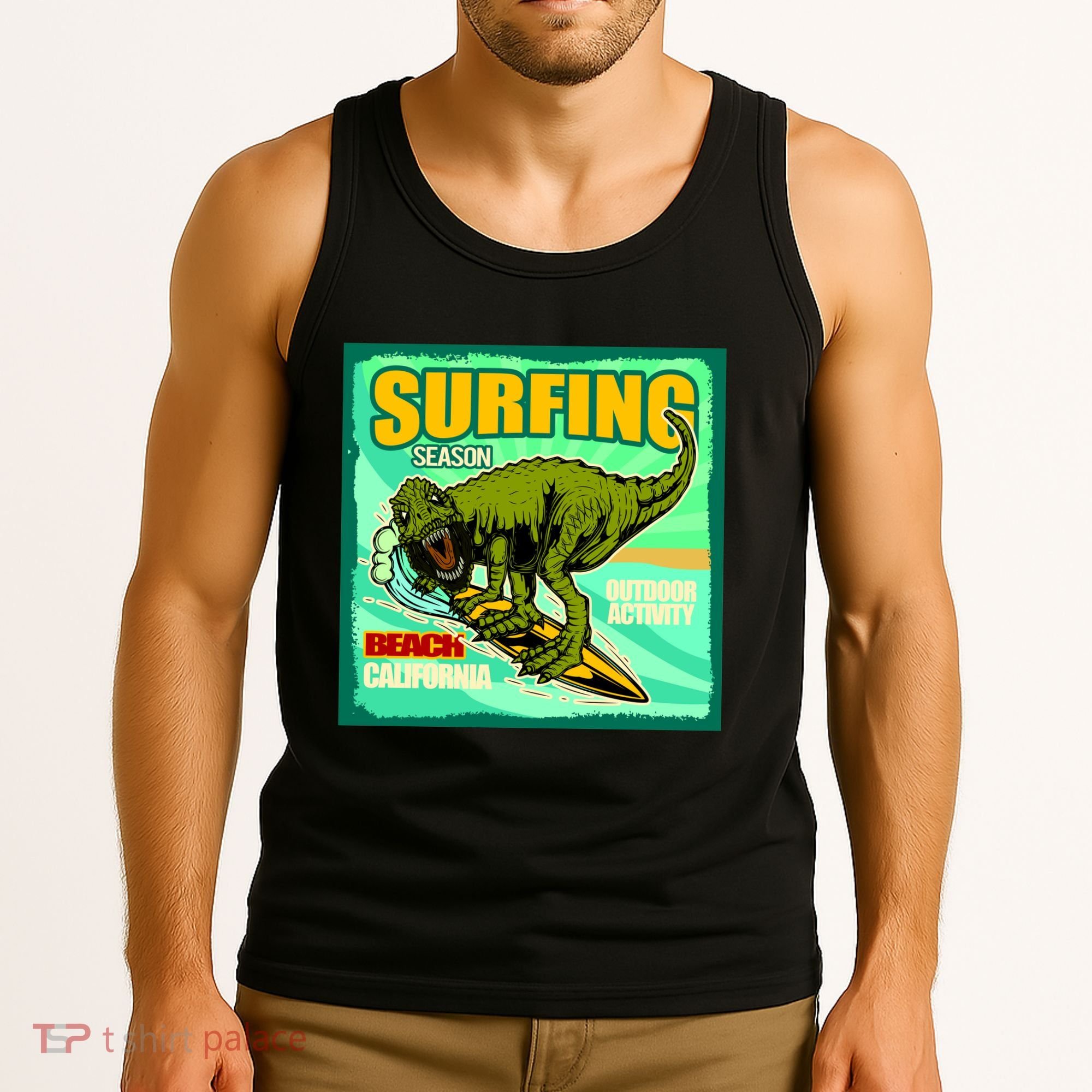 Surfing T-Rex Tank Top