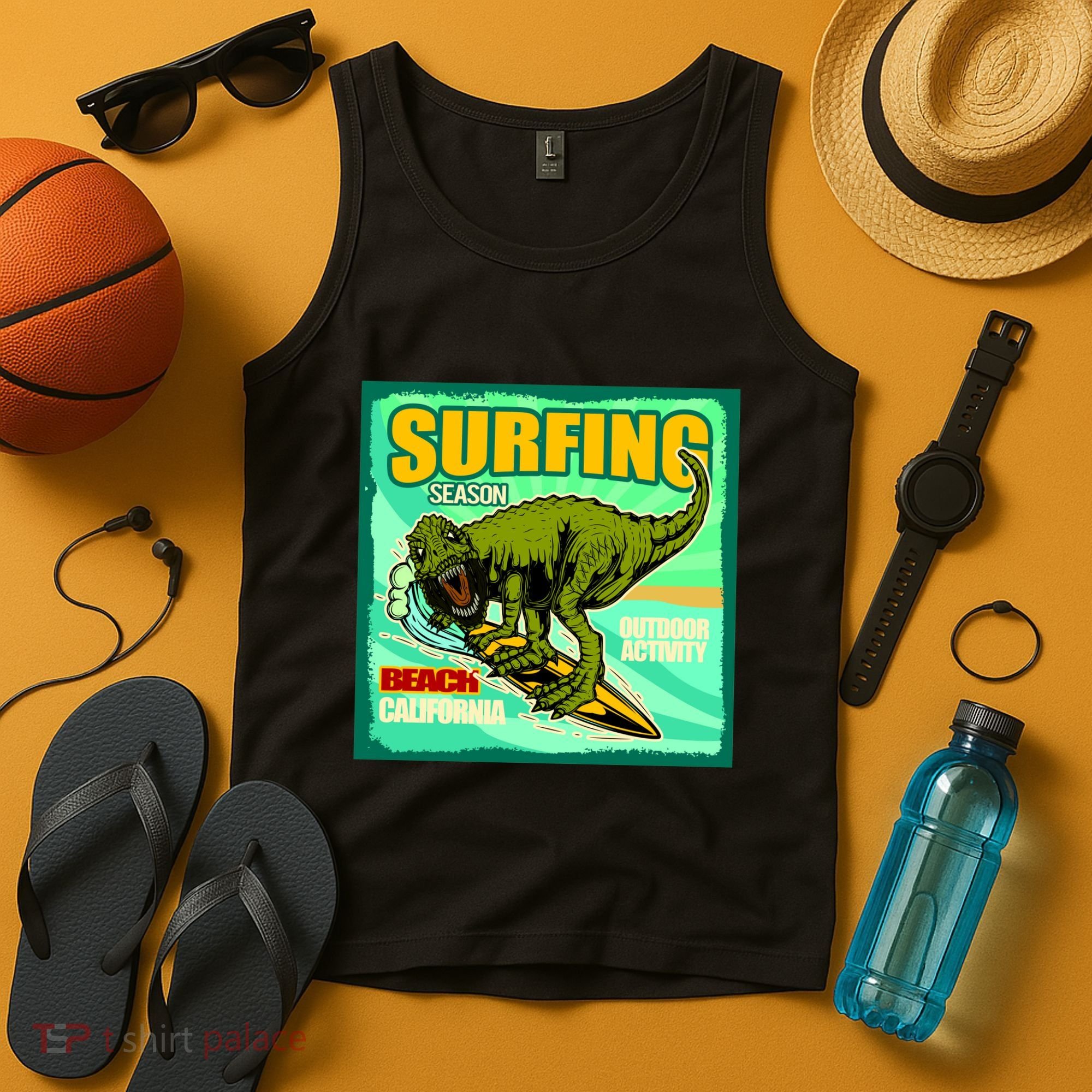 Surfing T-Rex Tank Top