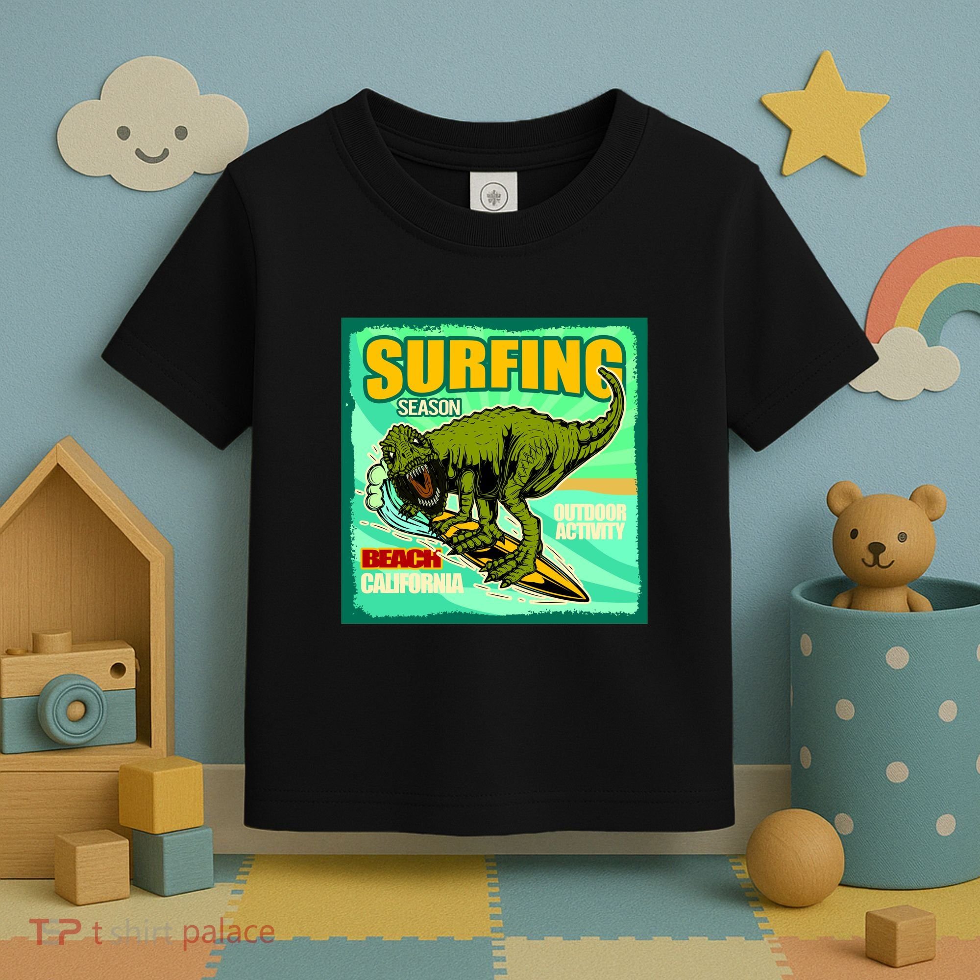 Surfing T-Rex Toddler T-Shirt