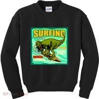 Surfing T-Rex Kids Sweatshirt thumb 0