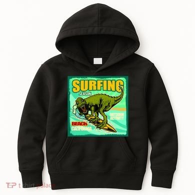 Surfing T-Rex Kids Hoodie