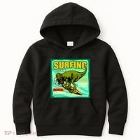 Surfing T-Rex Kids Hoodie thumb 0