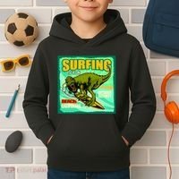 Surfing T-Rex Kids Hoodie thumb 2