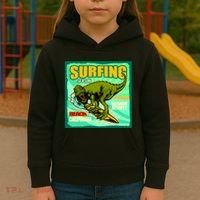 Surfing T-Rex Kids Hoodie thumb 3