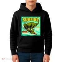 Surfing T-Rex Kids Hoodie thumb 4