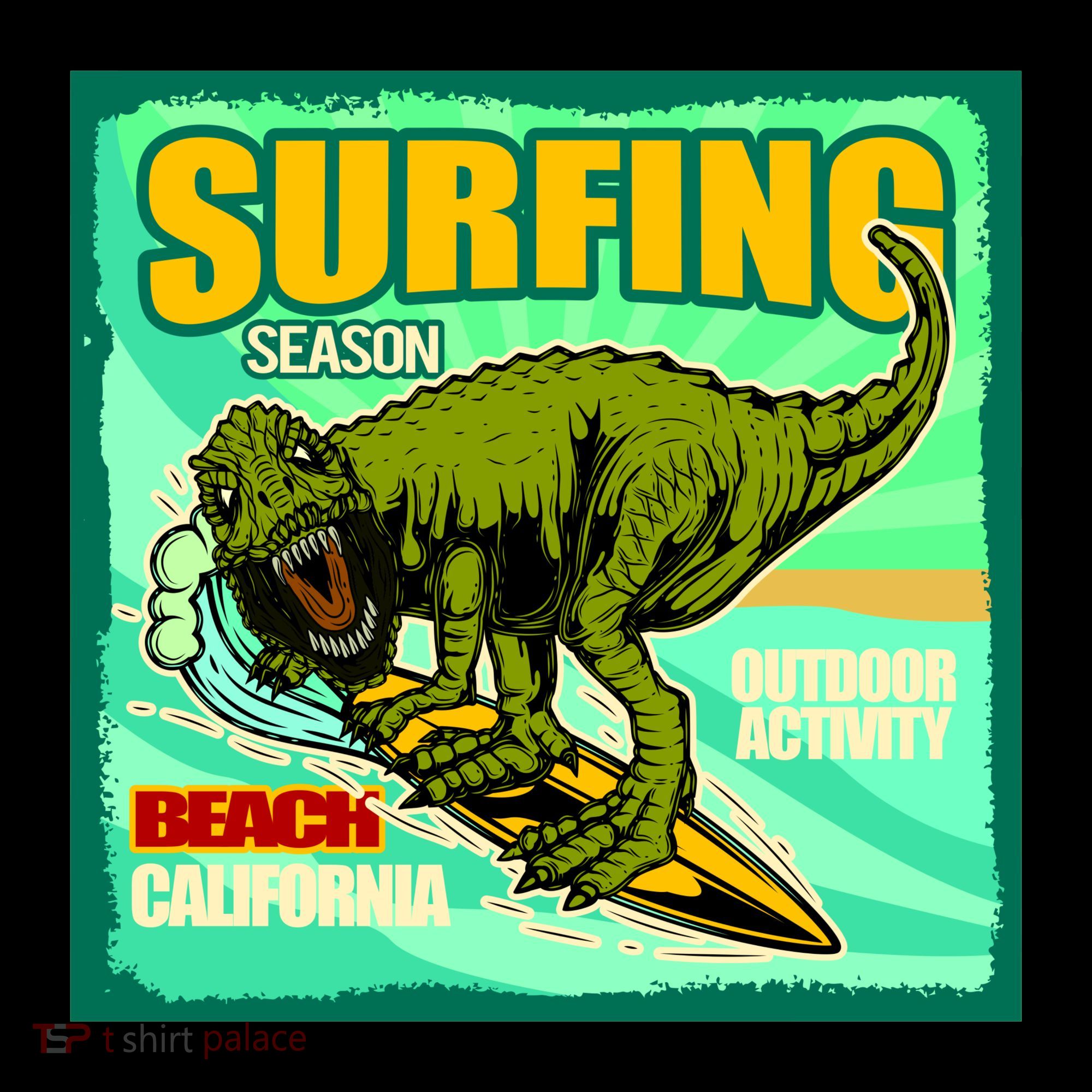 Surfing T-Rex Kids Hoodie