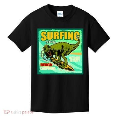 Surfing T-Rex Kids T-Shirt