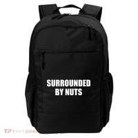 Surrounded By Nuts Rude Funny Text Backpack thumb 0