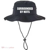 Surrounded By Nuts Rude Funny Text Bucket Hat thumb 0