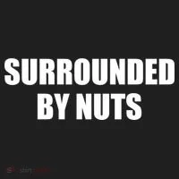 Surrounded By Nuts Rude Funny Text Beanie thumb 2