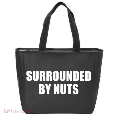 Surrounded By Nuts Rude Funny Text Tote Bag