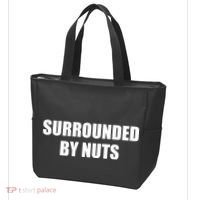 Surrounded By Nuts Rude Funny Text Tote Bag thumb 3