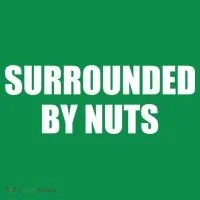 Surrounded By Nuts Rude Funny Text Coaster thumb 2