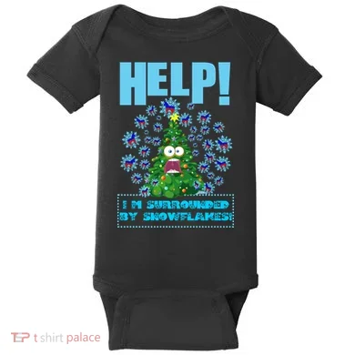 Surrounded By Snowflakes Baby Bodysuit