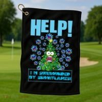 Surrounded By Snowflakes Golf Towel thumb 1