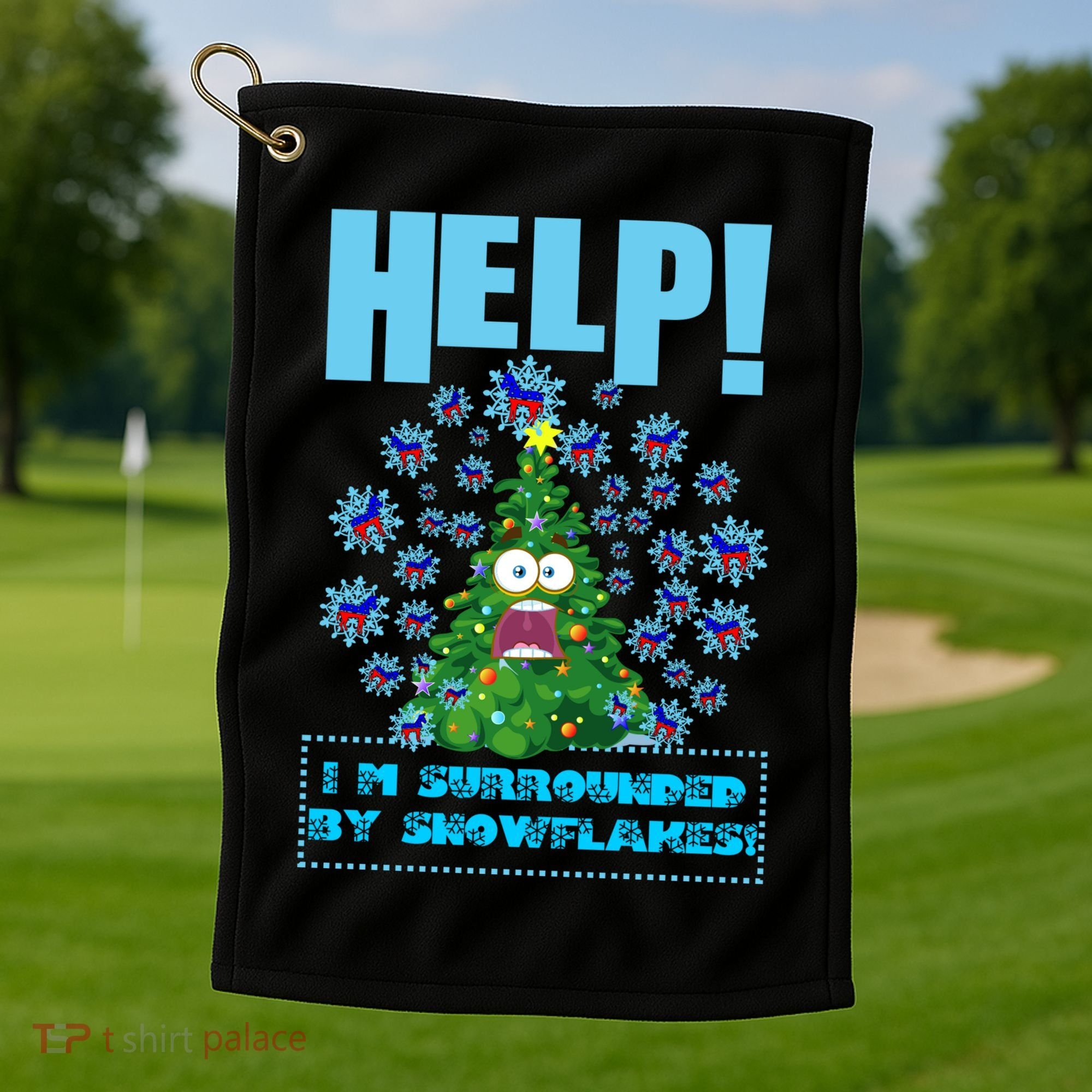 Surrounded By Snowflakes Golf Towel