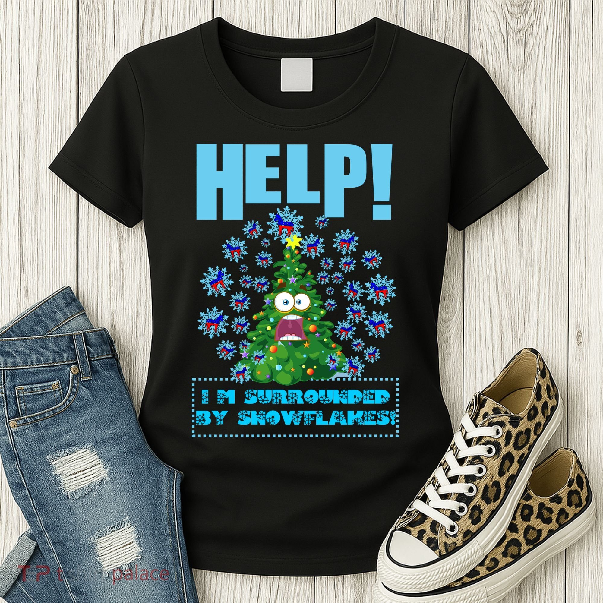 Surrounded By Snowflakes Women's T-Shirt