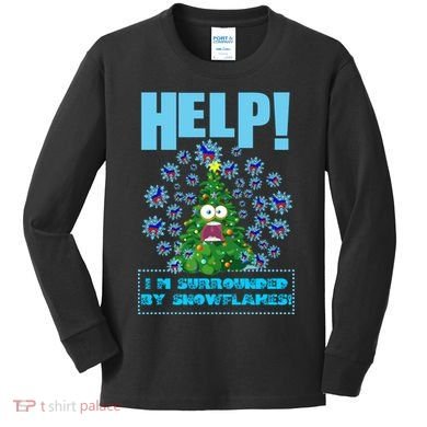 Surrounded By Snowflakes Kids Long Sleeve Shirt