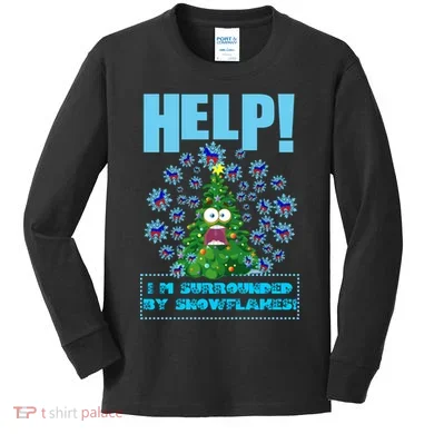 Surrounded By Snowflakes Kids Long Sleeve Shirt