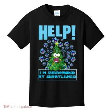 Surrounded By Snowflakes Kids T-Shirt