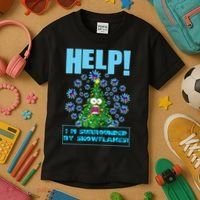 Surrounded By Snowflakes Kids T-Shirt thumb 3