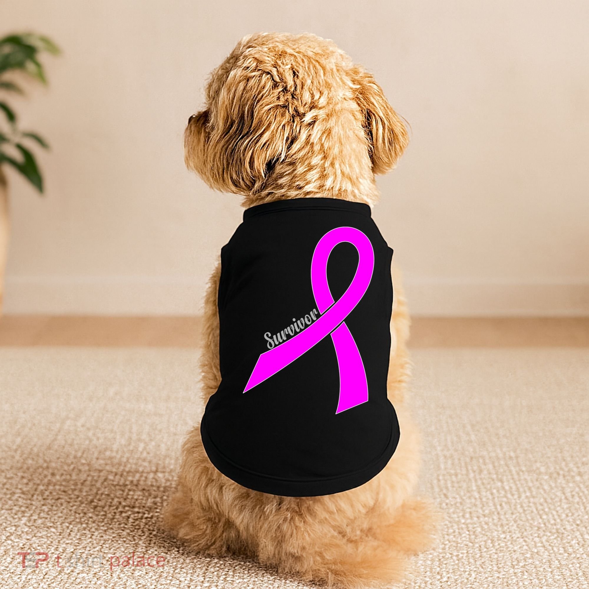 Survivor Breast Cancer Ribbon Doggie Tank