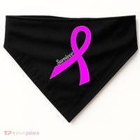 Survivor Breast Cancer Ribbon USA-Made Doggie Bandana thumb 0