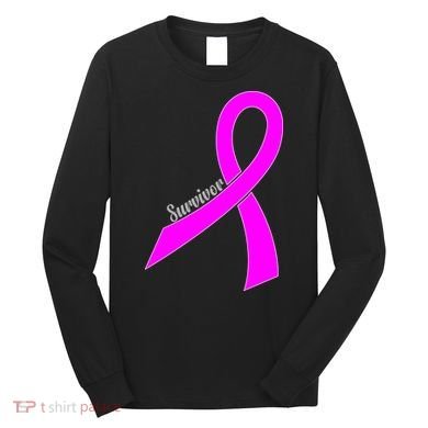 Survivor Breast Cancer Ribbon Long Sleeve Shirt