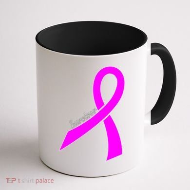 Survivor Breast Cancer Ribbon Coffee Mug back